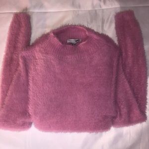 FashionNova Pink Fuzzy Longsleeve Dress